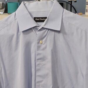 David Donahue Men's Sky-Blue Dress Shirt